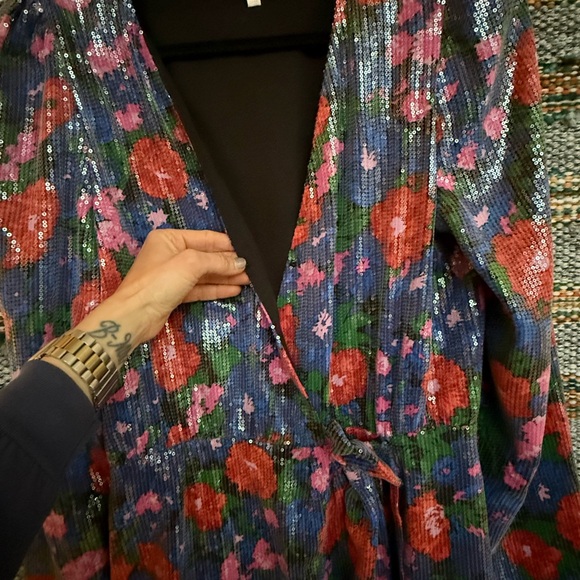 Sequin Floral Mini Dress by Wayf - Picture 7 of 9